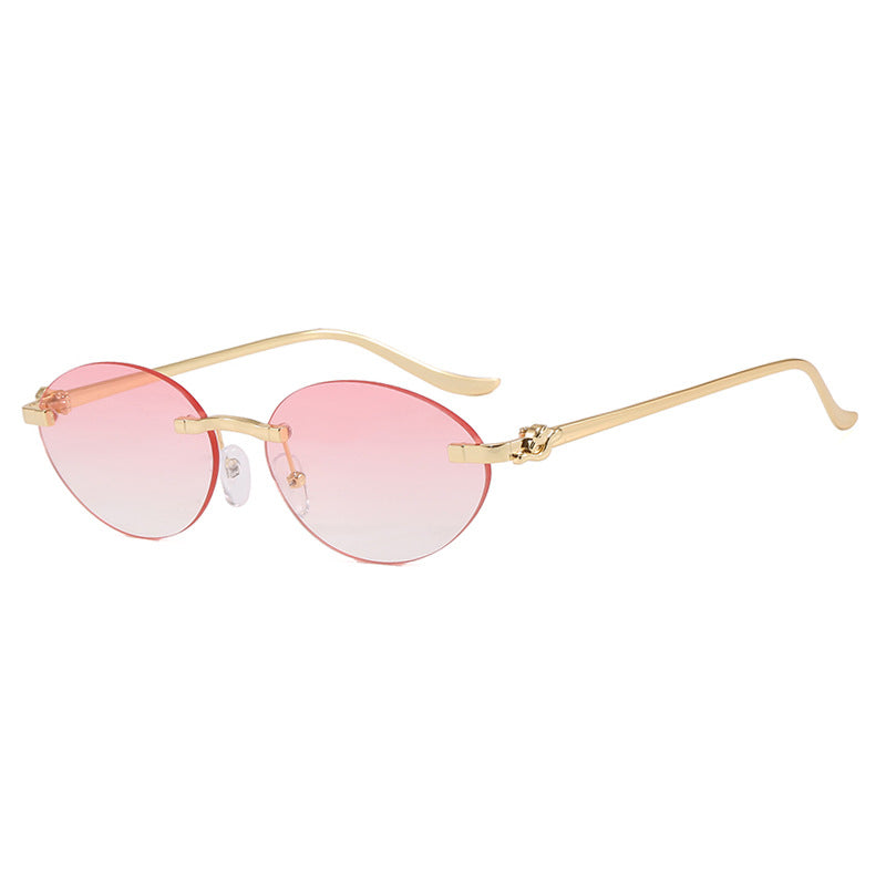 Damen elegante ovale Sonnenbrille mit goldenen Akzenten Brehn