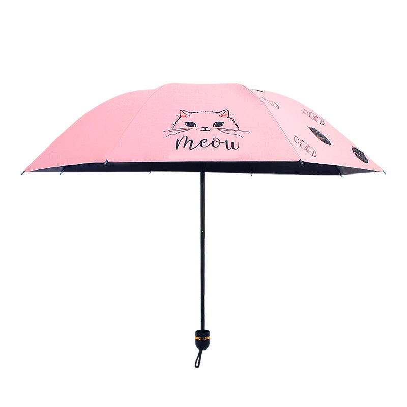 Damen Regenschirm mit verspieltem Katzenmotiv Brehn