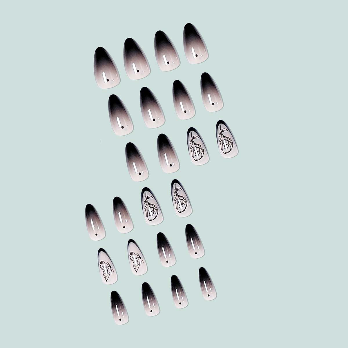 Elegante und kunstvolle Ombre-Nagelkunst Brehn