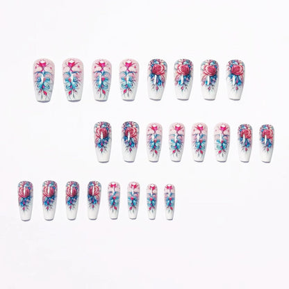 Künstlerische florale Acryl-Nagelkunst Brehn