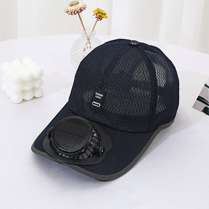 Solarbetriebenes Fan-Cap mit integriertem Ventilator und atmungsaktivem Mesh Brehn