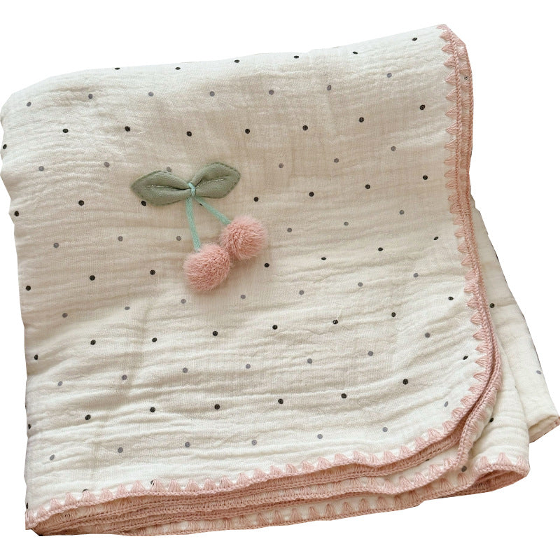 Unisex Kuschelige Musselin-Decke mit verspieltem Pompom-Design Brehn