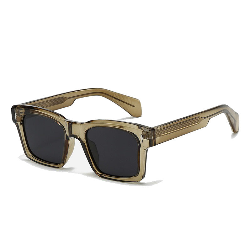 Damen Modische quadratische Sonnenbrille mit angesagtem transparentem Rahmen Brehn