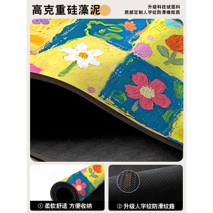 Lebhaftes Blumenmuster-Badezimmermatte