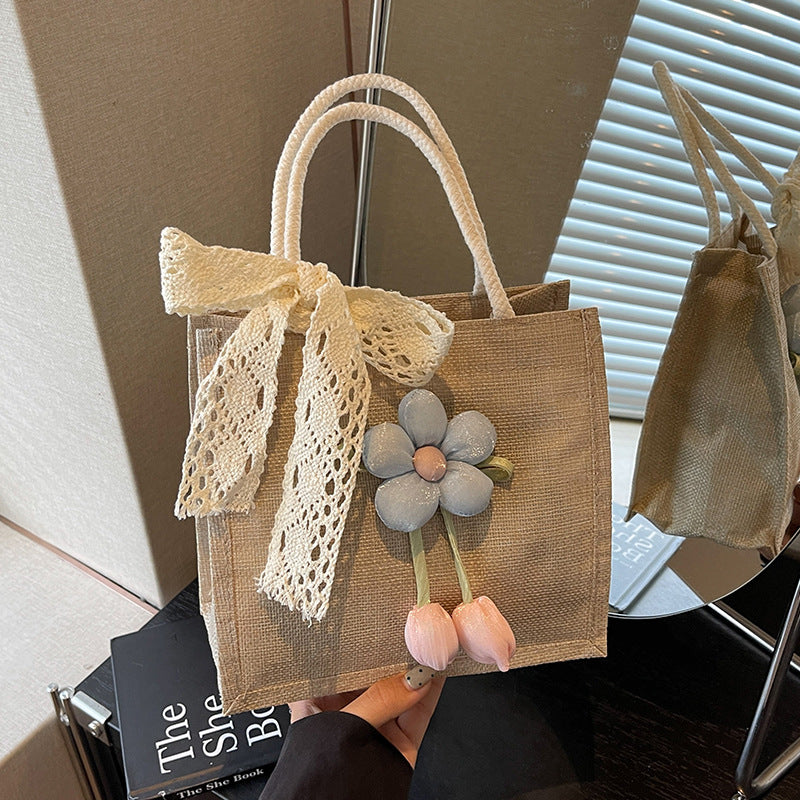Floral Accent Handgefertigte Tote Bag