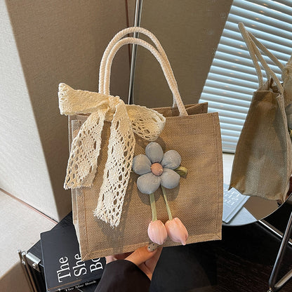 Floral Accent Handgefertigte Tote Bag