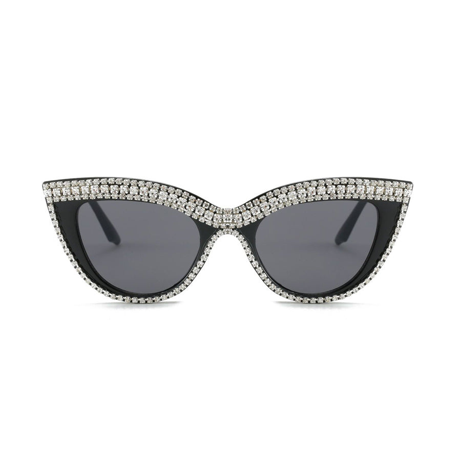 Statement Cat-Eye Sonnenbrille mit Kristallverzierungen Brehn