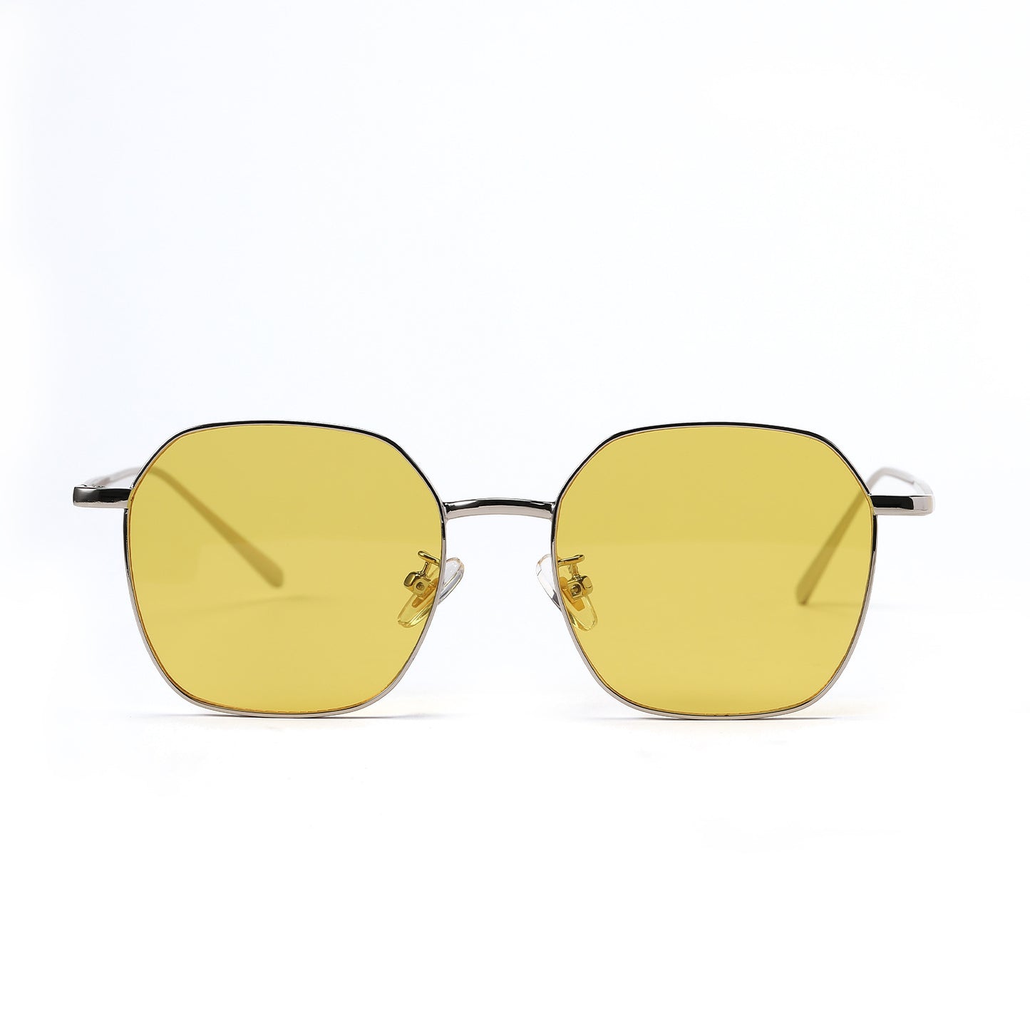Damen geometrische Sonnenbrille mit modernem Metallrahmen Brehn
