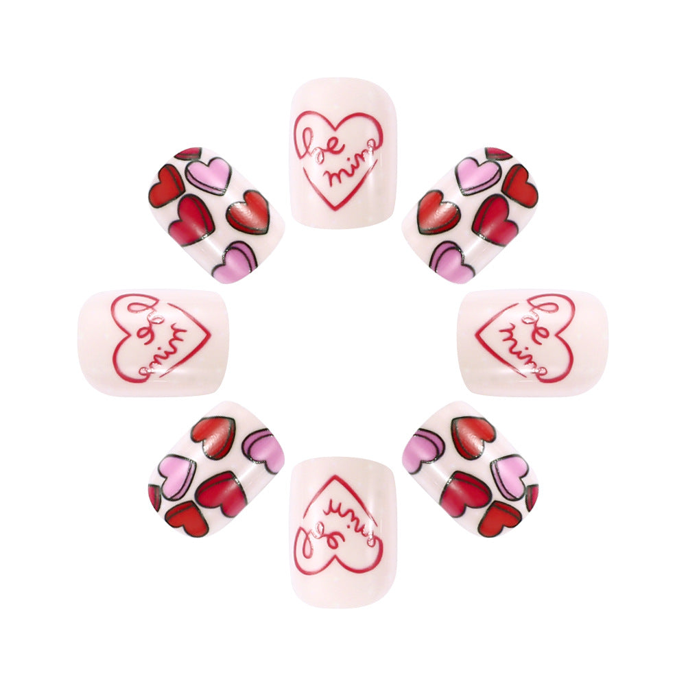 Künstlerisches Liebe-Themen Press-On Nagelkunst Set Brehn