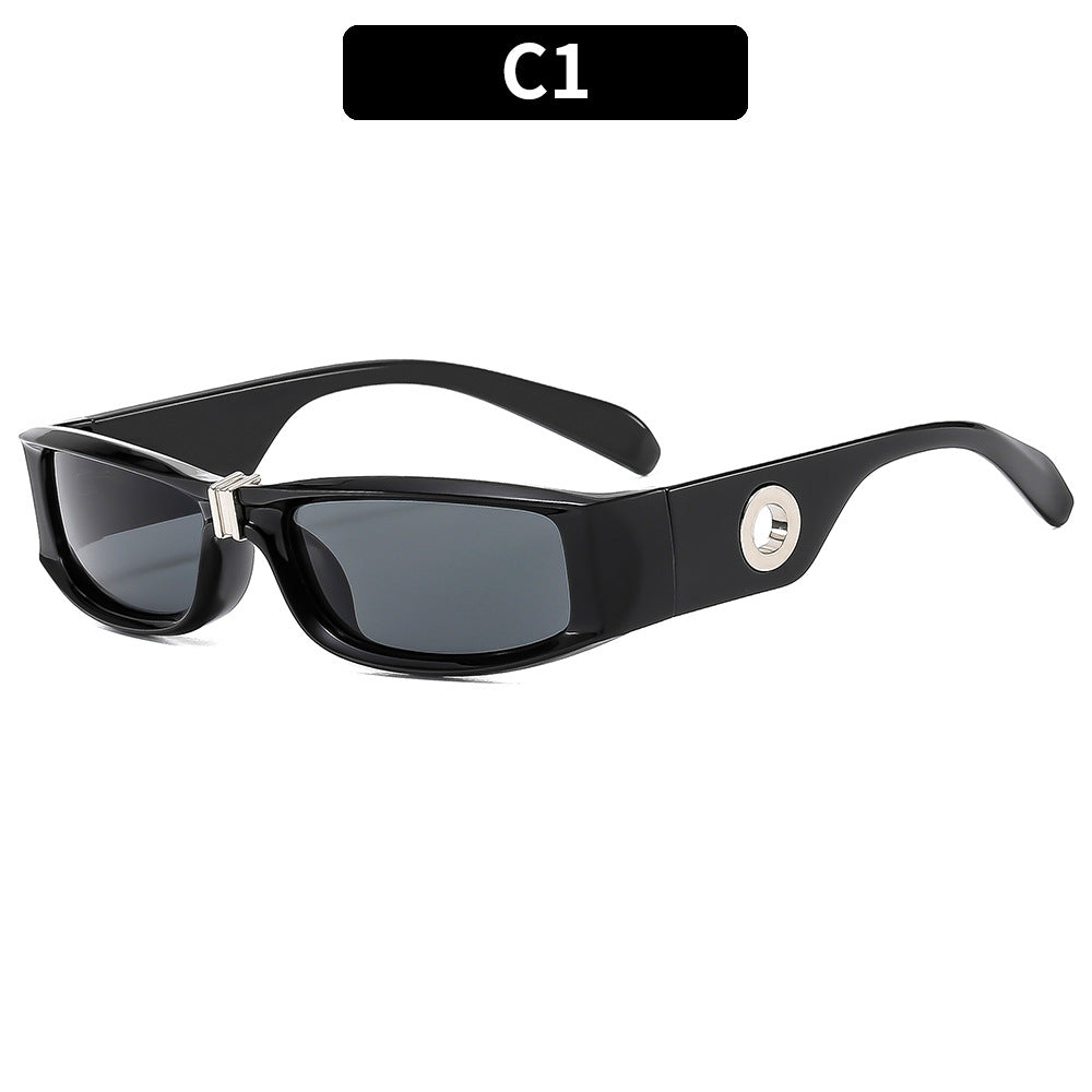 Trendy rechteckige Sonnenbrille