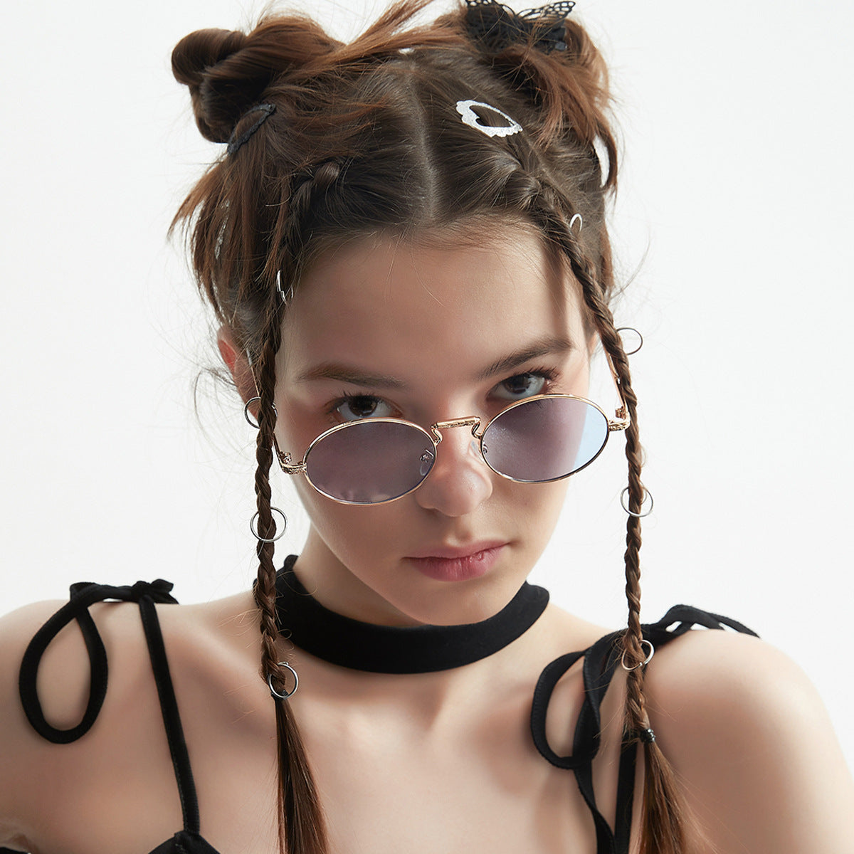 Damen runde modische Sonnenbrille Brehn