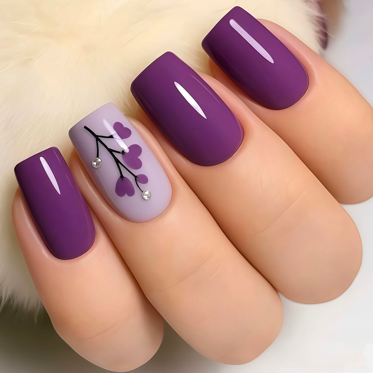 Floral Print Press-On Nagelkunst Brehn