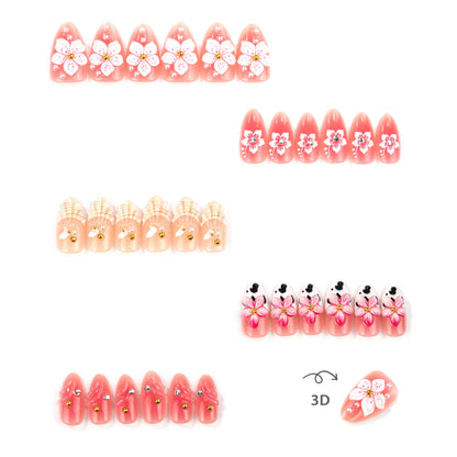 Blumenmuster Press-On Nagelkunst Kollektion