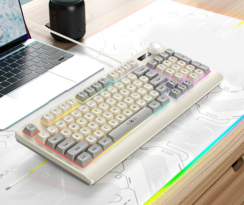 Retro RGB Mechanische Tastatur und Optische Gaming-Maus Set Brehn