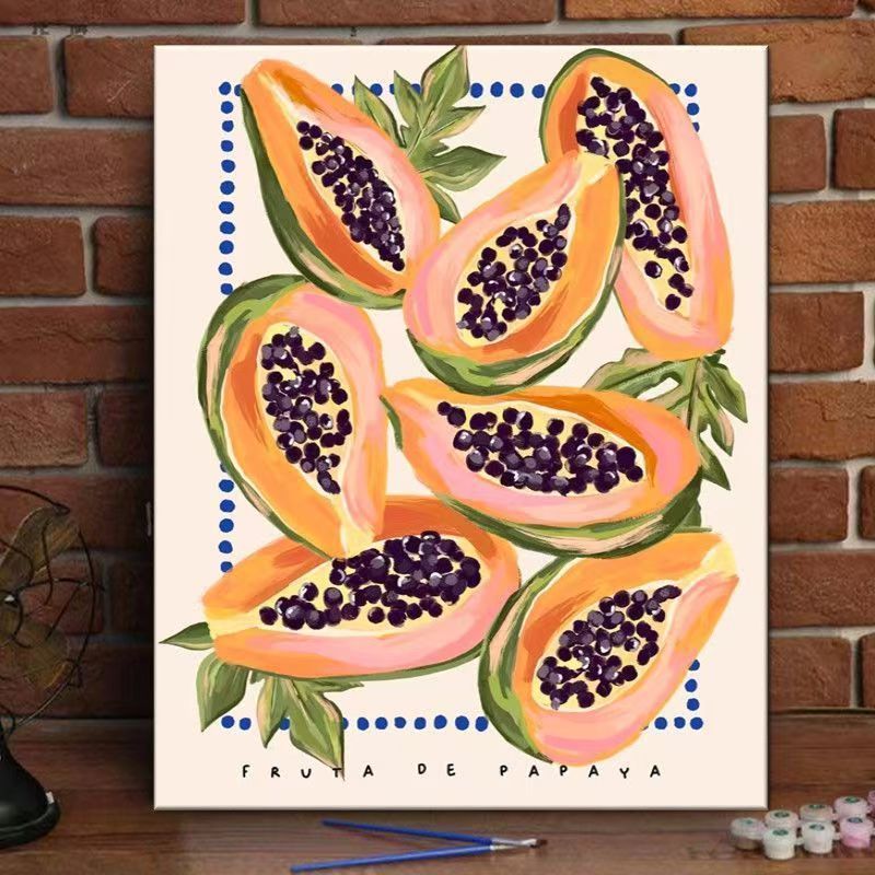 Pfirsichblüte dekorativer Leinwand-Kunstdruck Brehn