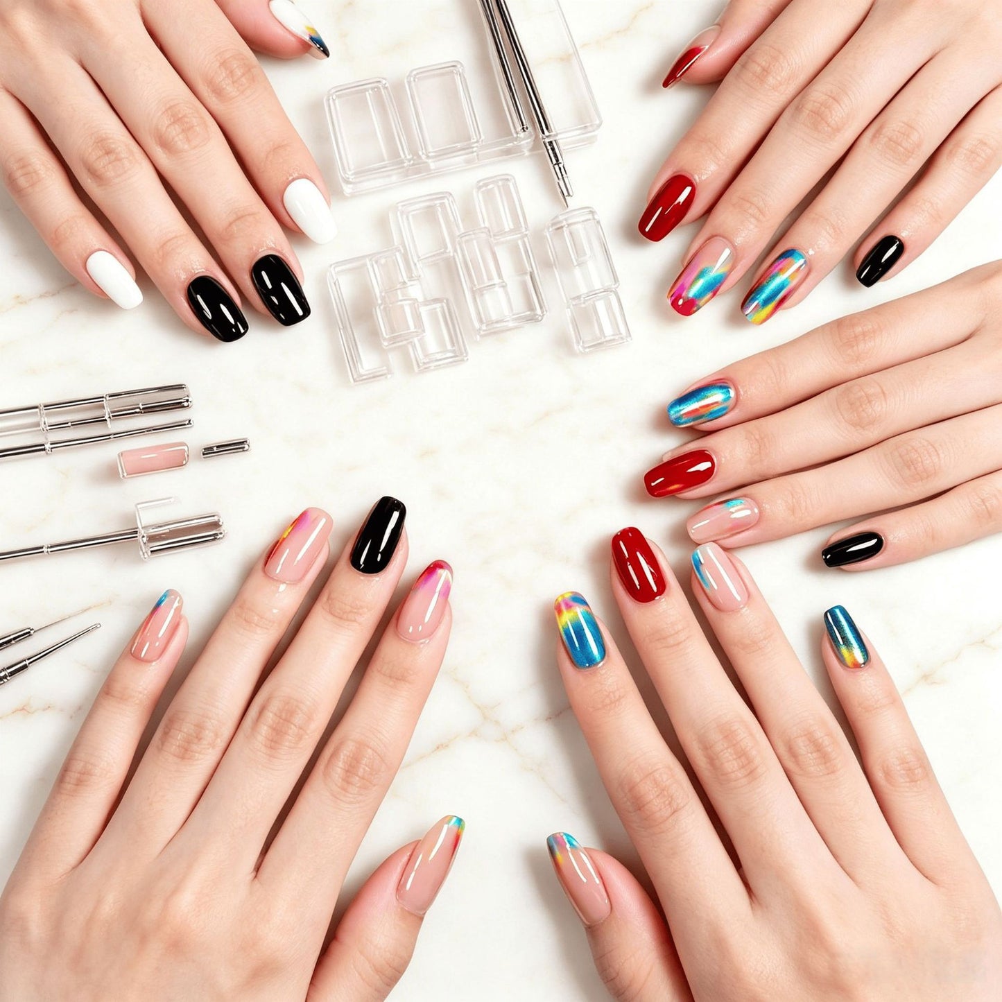 Multi-Style Press-On Nail Art Set Brehn
