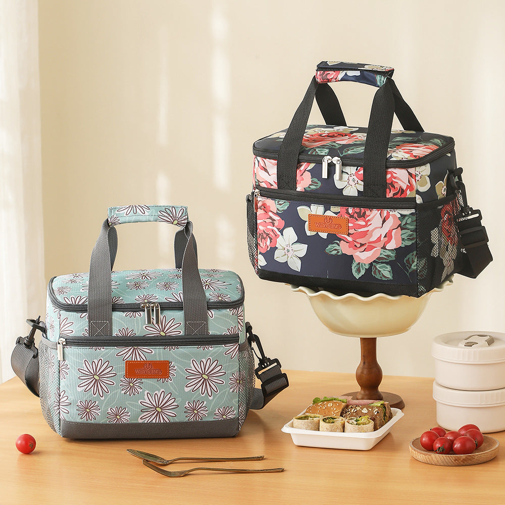 Damen Isolierte Kühltasche mit elegantem Blumenmuster Brehn