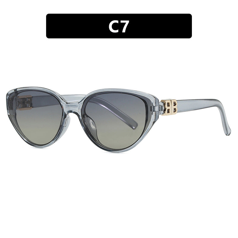 Damen modische Cat-Eye Sonnenbrille mit elegantem Metallrahmen und UV-Schutz Brehn