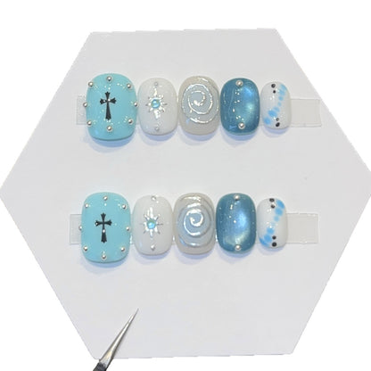 Künstliche Nagelspitzen mit Kreativen Geometrischen Designs Brehn