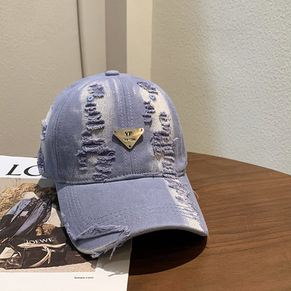 Damen Destroyed Denim Baseball Cap Brehn 1784084082