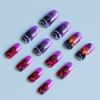 Halloween-Themen Press-On Nagelkunst Brehn