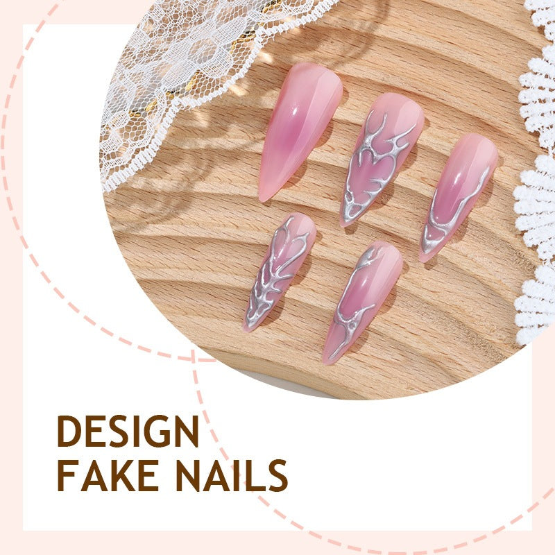 Kunstnagelset mit kreativen marmorierten Designs Brehn