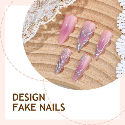 Kunstnagelset mit kreativen marmorierten Designs Brehn