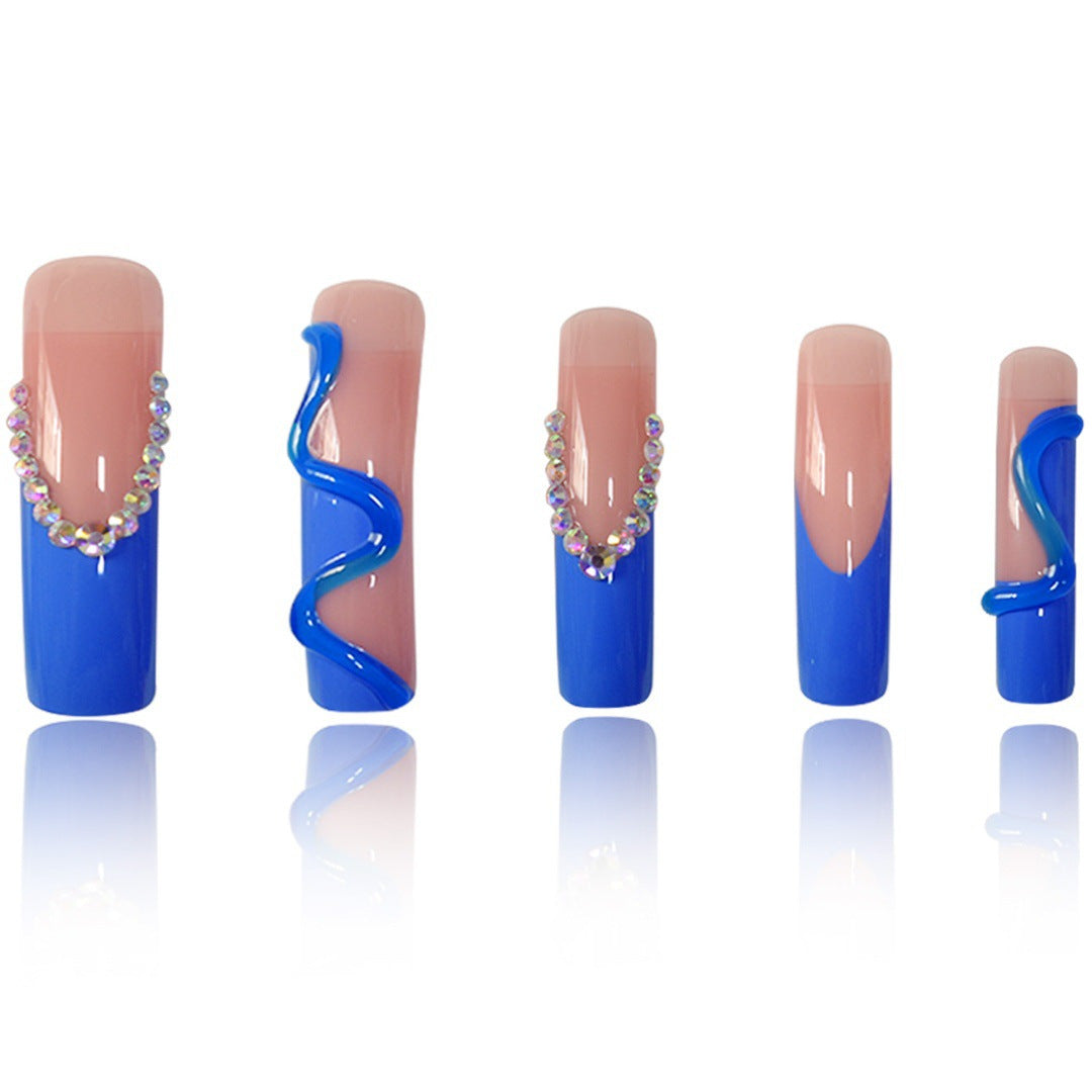 Glamouröse 3D Lange Stiletto Press-On Nägel Brehn