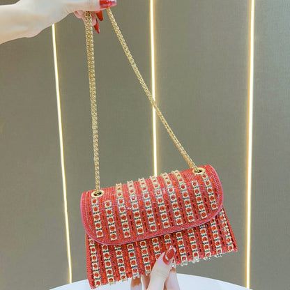 Rhinestone-besetzte Abend-Schultertasche