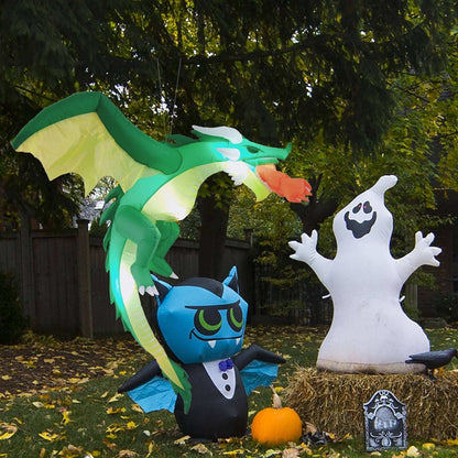 Aufblasbarer Drachen mit Licht und Feuerball