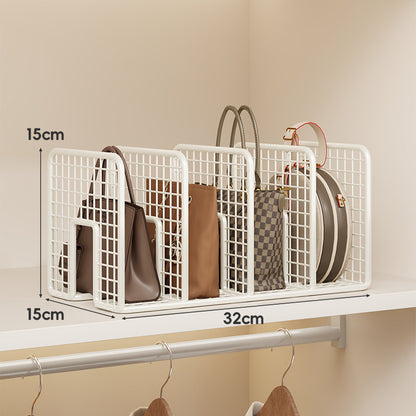 Verstellbarer Drahtgitterregal-Trenner und Handtaschen-Organizer