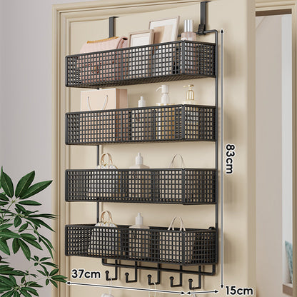 Über-Tür hängender doppelter belüfteter Mesh-Speicherkorb-Organizer mit Haken