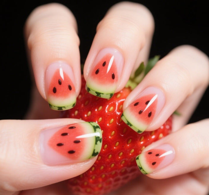 Wassermelonen-inspirierten Nagelkunst Brehn
