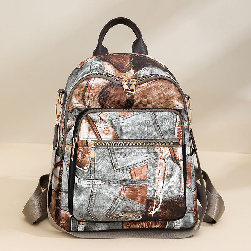 Stylischer Denim-Muster-Rucksack Brehn