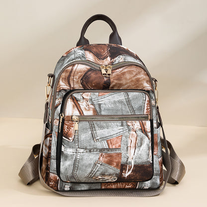 Stylischer Denim-Muster-Rucksack Brehn