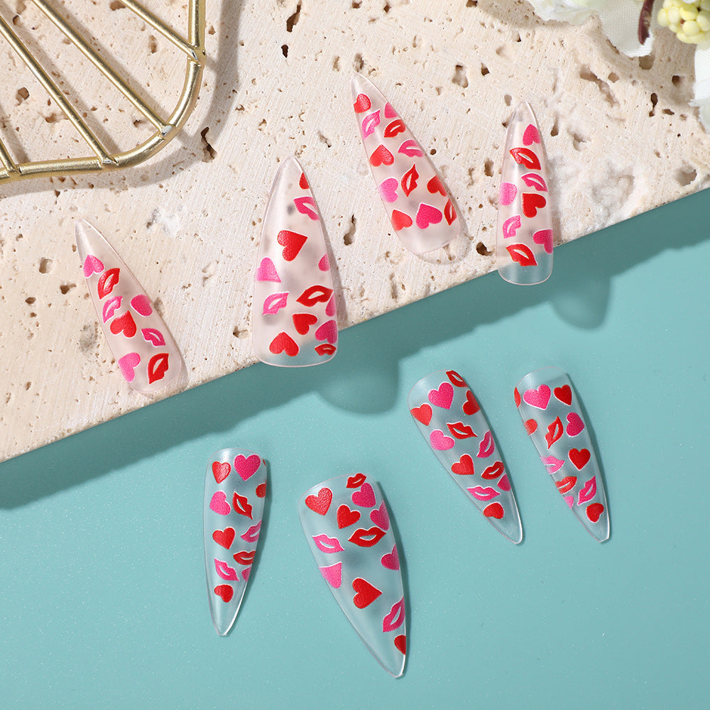 Künstliche Nagelspitzen mit Herzen Motiven Brehn