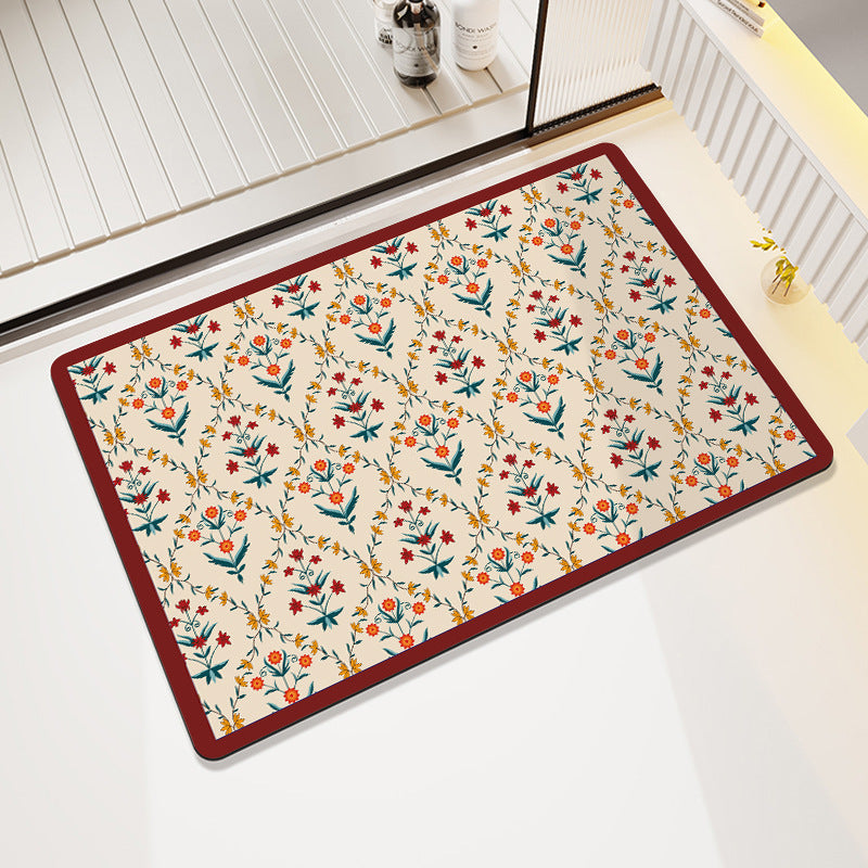 Vintage Floral Pattern Badmatte Brehn