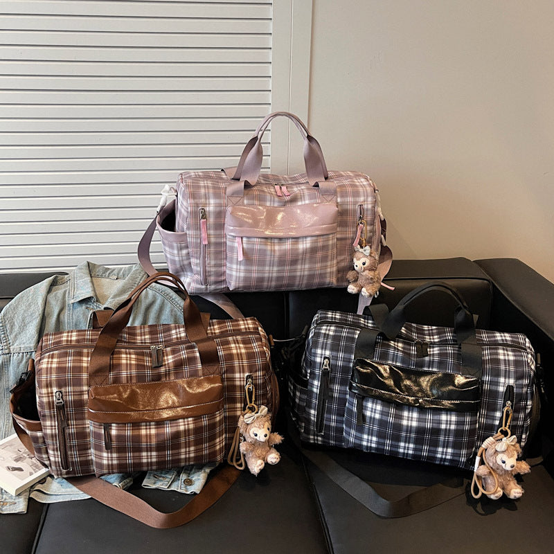 Schickes Karomuster Wochenend-Duffle Brehn