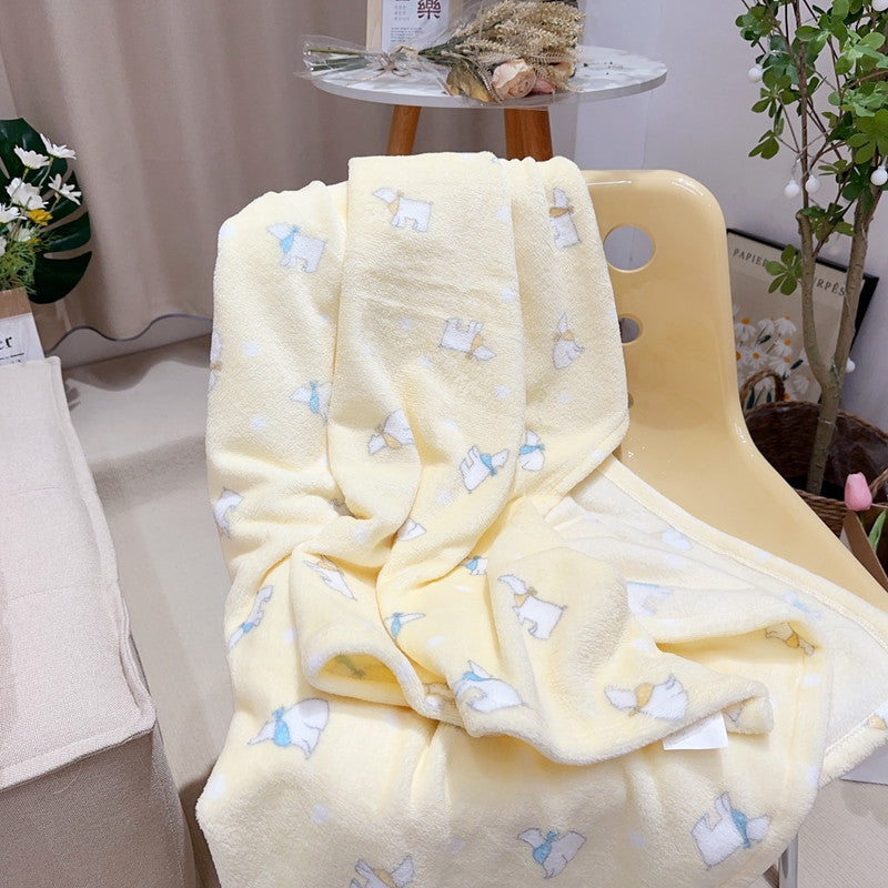 Plüsch-Tier-Motiv-Fleece-Wurfdecke