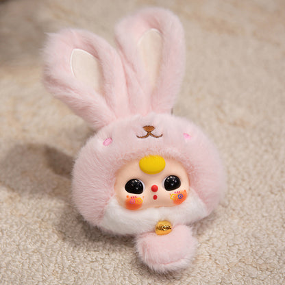 Bunny Plüsch Taschenanhänger mit Glocke und sammelbarem Harzgesicht Brehn