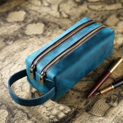Doppelt-Zipper Leder Stiftetui
