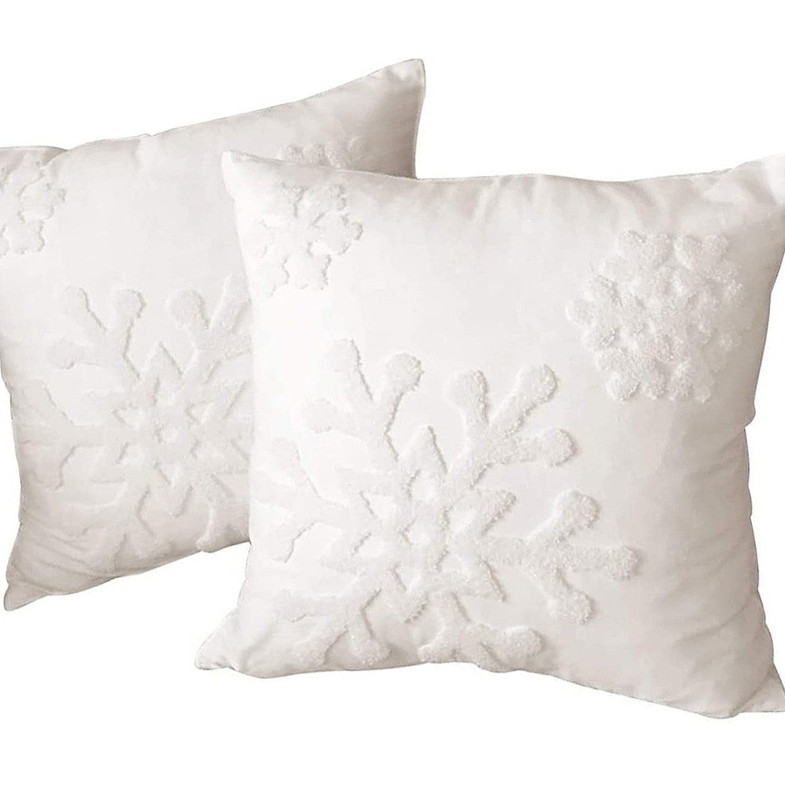 Schneeflocke Chenille Gewebte Quadrat Kissenbezüge Set