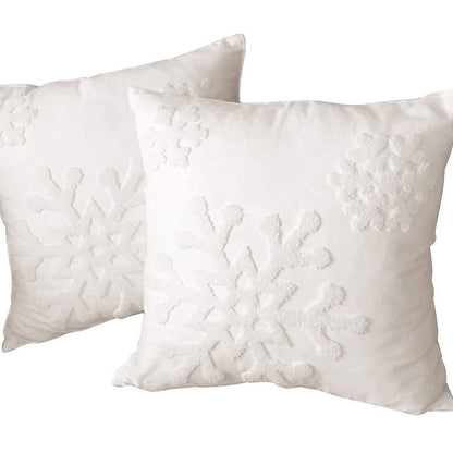 Schneeflocke Chenille Gewebte Quadrat Kissenbezüge Set