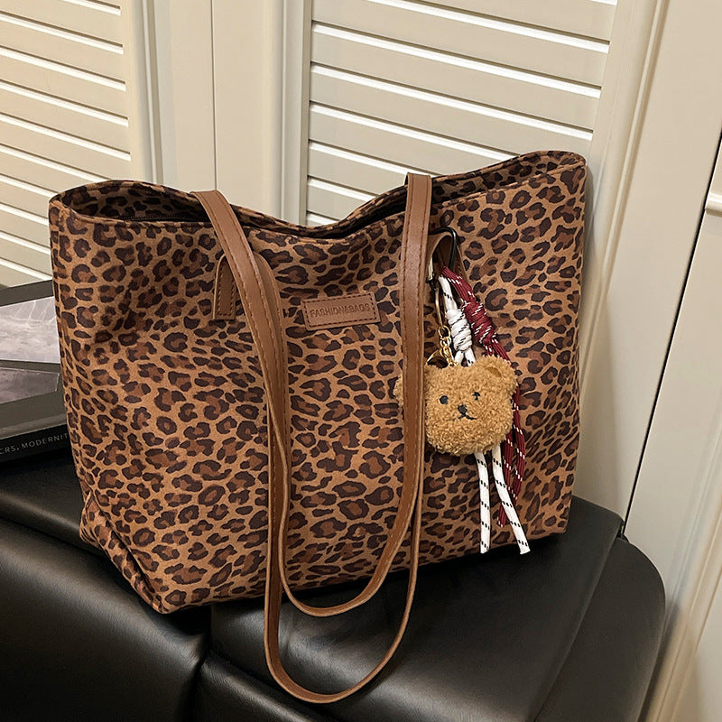 Leopardenmuster Canvas Einkaufstasche