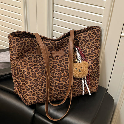 Leopardenmuster Canvas Einkaufstasche