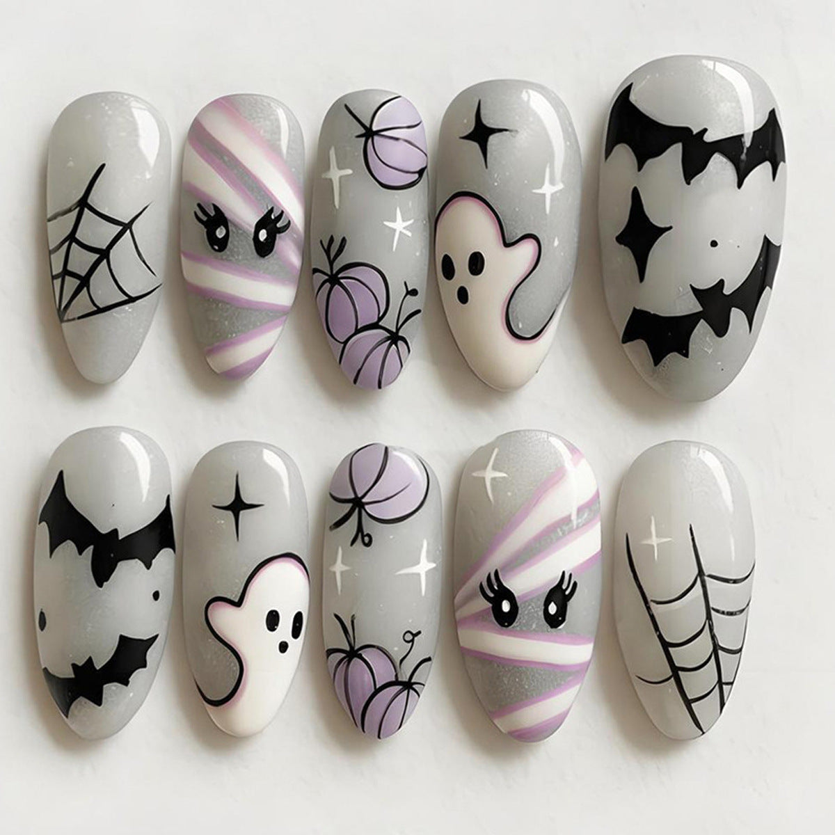 Halloween-Themen Press-On Nagelkunst Set