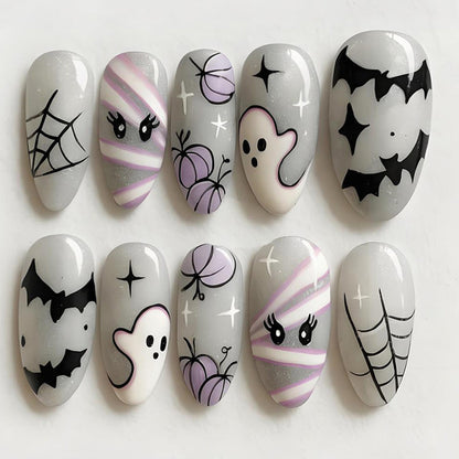 Halloween-Themen Press-On Nagelkunst Set