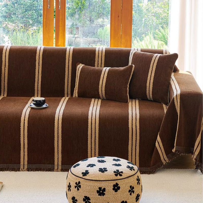 Elegante gestreifte Sofa-Wurfdecke