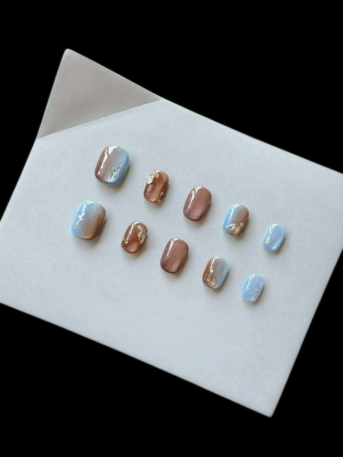 Künstlerisches Ombre Gel Press-On Nail Set