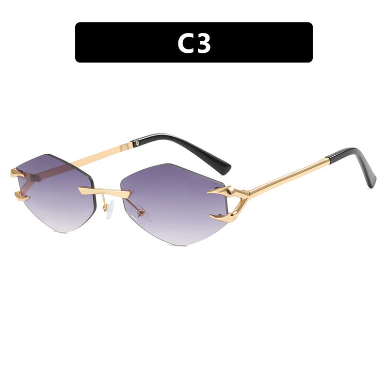 Damen geometrische Designer-Sonnenbrille mit herausragendem Metallrahmen Brehn